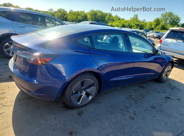 5YJ3E1EB7PF624968 2023 TESLA MODEL Blue Задня права чверть