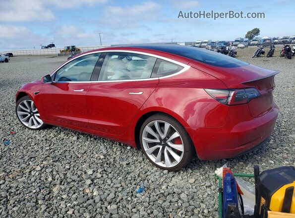 5YJ3E1EB8JF079452 2018 TESLA MODEL Red უკანა მარცხენა