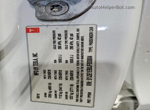 5YJ3E1EB8JF093884 2018 TESLA MODEL White Вид підкапотного простору