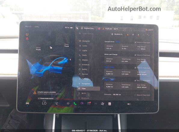 5YJ3E1EB8LF637075 2020 TESLA MODEL 3 White Widok tylnych siedzeń