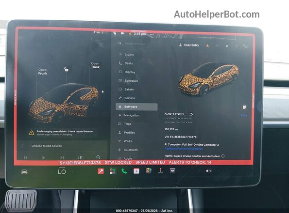 5YJ3E1EB8LF710378 2020 TESLA MODEL 3 Black Հետևի նստատեղերի տեսք