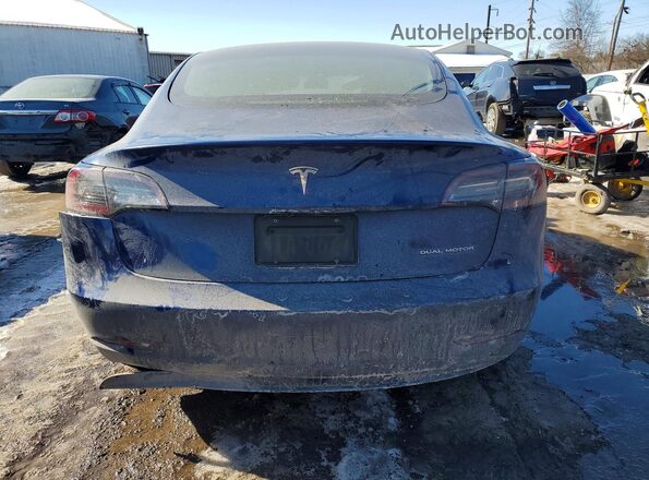 5YJ3E1EB8MF054958 2021 TESLA MODEL Blue Widok z tyłu