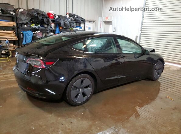 5YJ3E1EB8MF077544 2021 TESLA MODEL Черный Задняя правая четверть