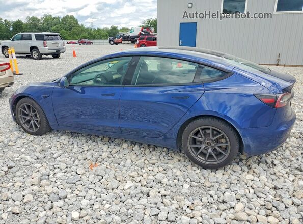 5YJ3E1EB8MF855325 2021 TESLA MODEL Blue Trasero izquierdo