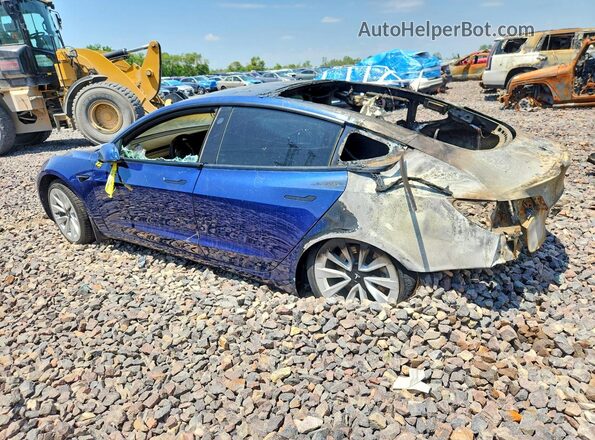 5YJ3E1EB8MF924482 2021 TESLA MODEL Синий Задняя левая четверть