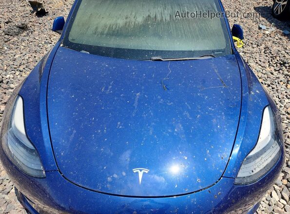 5YJ3E1EB8MF924482 2021 TESLA MODEL Синий Вид задней части салона