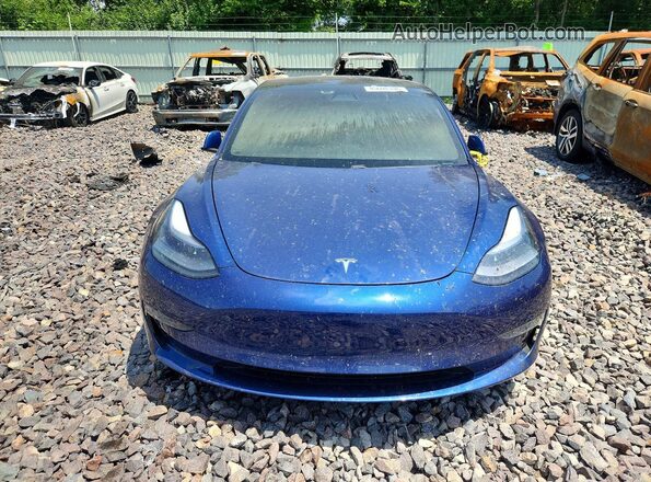5YJ3E1EB8MF924482 2021 TESLA MODEL Синий Вид спереди