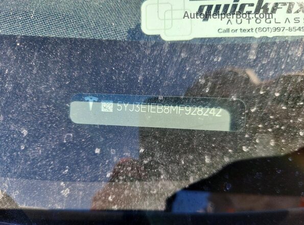 5YJ3E1EB8MF928242 2021 TESLA MODEL White Вид підкапотного простору