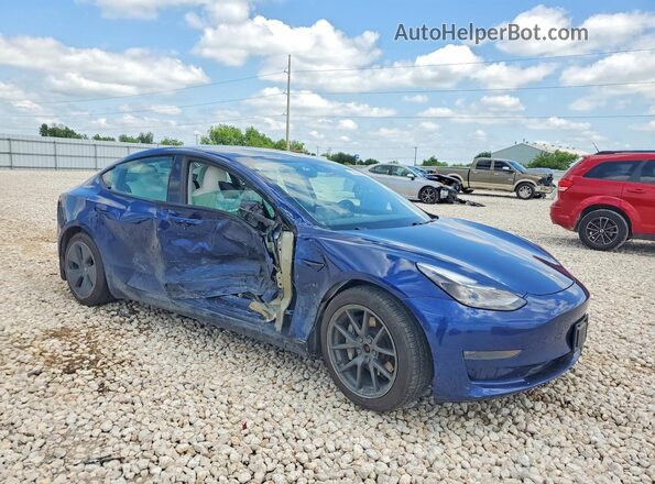 5YJ3E1EB8MF961001 2021 TESLA MODEL Blue Առջևի աջ