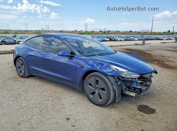 5YJ3E1EB8MF979823 2021 TESLA MODEL Blue Delantero derecho