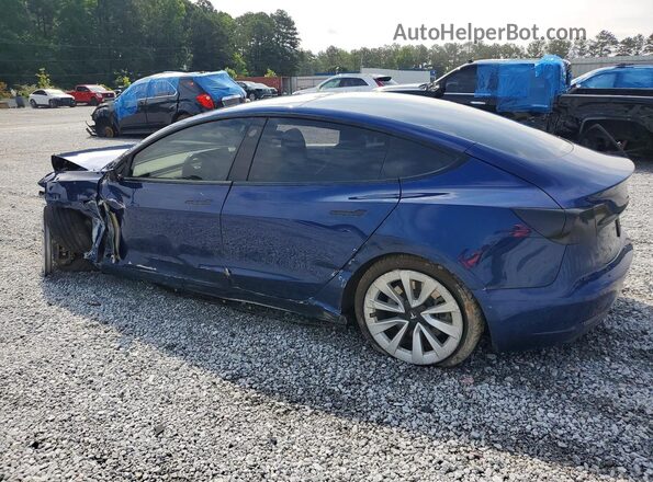 5YJ3E1EB8NF192632 2022 TESLA MODEL Синий Задняя левая четверть