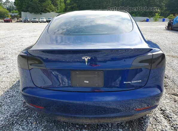 5YJ3E1EB8NF192632 2022 TESLA MODEL Синий Вид сзади
