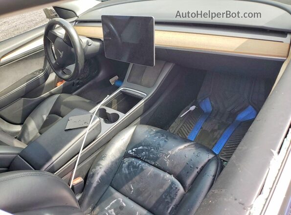 5YJ3E1EB8NF192632 2022 TESLA MODEL Синий Вид панели приборов