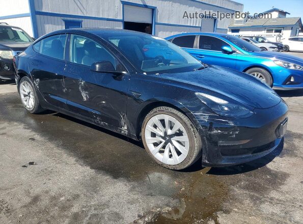 5YJ3E1EB8NF305124 2022 TESLA MODEL Black Przód prawy
