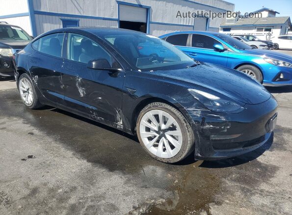 5YJ3E1EB8NF305124 2022 TESLA MODEL Black Widok naklejki z numerem VIN