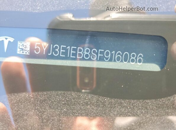 5YJ3E1EB8SF916086 2025 TESLA MODEL Charcoal Vista del compartimento del motor