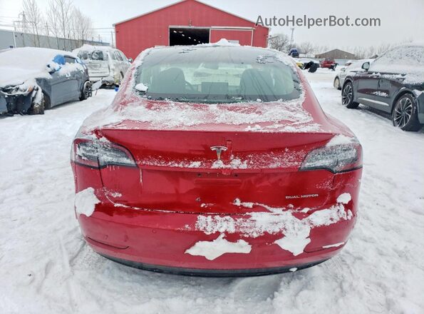 5YJ3E1EB9JF107033 2018 TESLA MODEL Red Вид ззаду