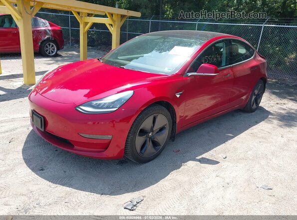 5YJ3E1EB9JF114838 2018 TESLA MODEL 3 Red Передня ліва чверть