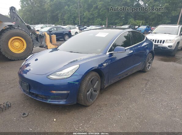 5YJ3E1EB9JF114953 2018 TESLA MODEL 3 Blue Առջևի ձախ երեք քառորդ տեսարան