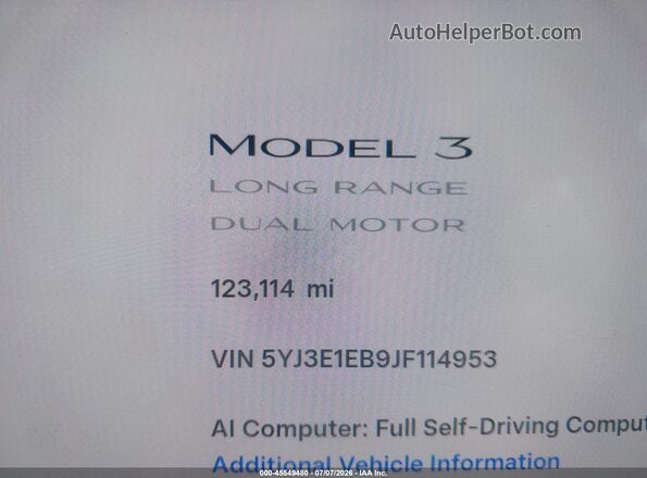 5YJ3E1EB9JF114953 2018 TESLA MODEL 3 Blue Հետևի նստատեղերի տեսք