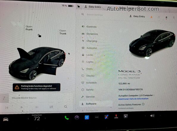 5YJ3E1EB9JF182170 2018 TESLA MODEL Black Instrument cluster view