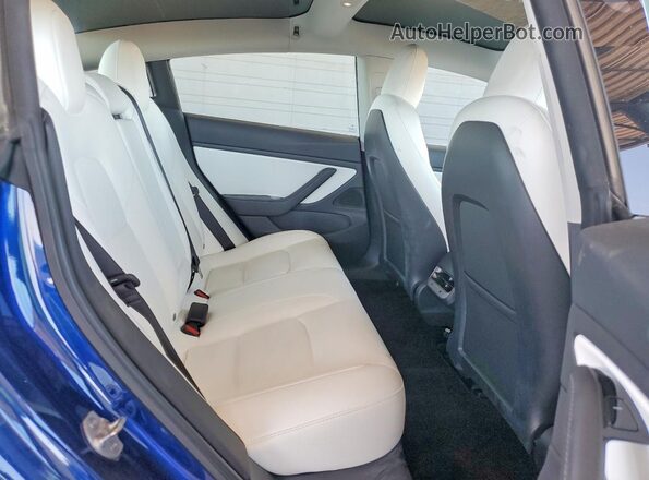 5YJ3E1EB9KF454329 2019 TESLA MODEL Blue უკანა სავარძლების ხედი
