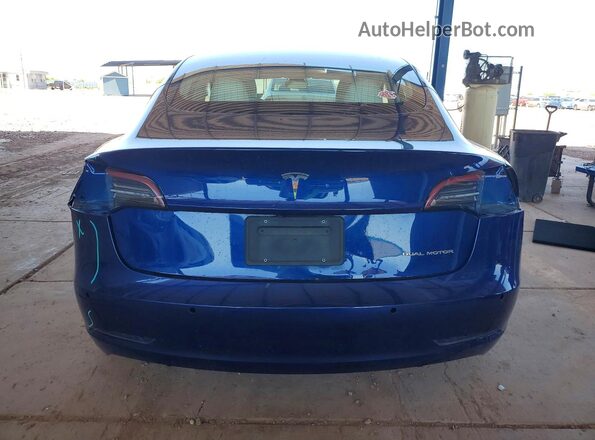 5YJ3E1EB9KF454329 2019 TESLA MODEL Blue უკანა ხედი