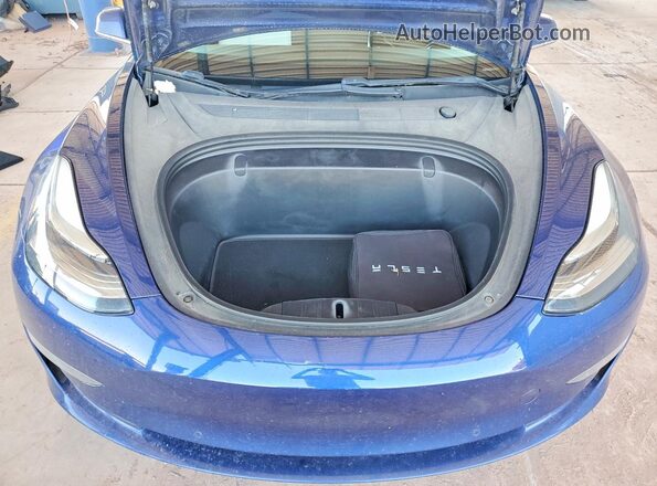 5YJ3E1EB9KF454329 2019 TESLA MODEL Blue უკანა სალონის ხედი
