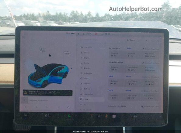 5YJ3E1EB9LF617448 2020 TESLA MODEL 3 Синий Вид задних сидений