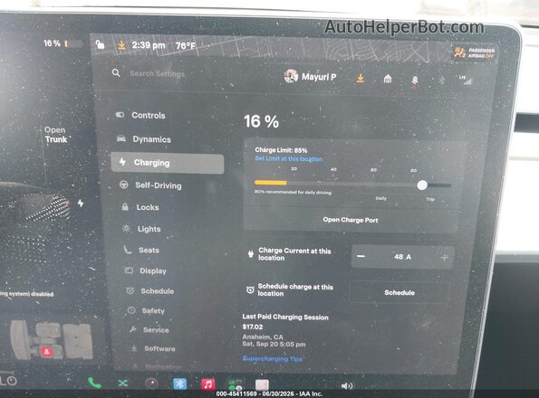 5YJ3E1EB9MF089170 2021 TESLA MODEL 3 Gray 