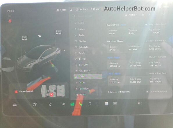 5YJ3E1EB9MF874661 2021 TESLA MODEL Blue Вид щитка приладів