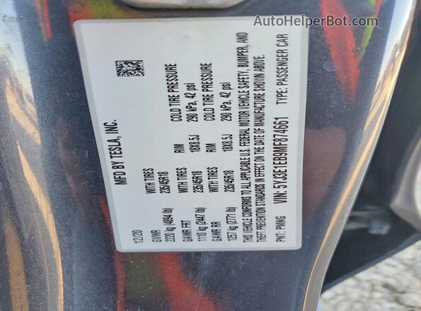 5YJ3E1EB9MF874661 2021 TESLA MODEL Blue Вид підкапотного простору