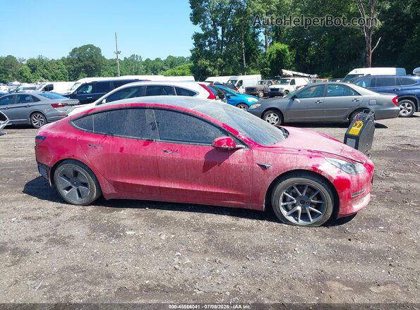 5YJ3E1EB9NF113968 2022 TESLA MODEL 3 Red Սալոնի հետևի տեսք