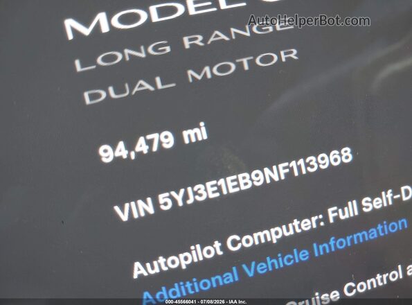 5YJ3E1EB9NF113968 2022 TESLA MODEL 3 Red 