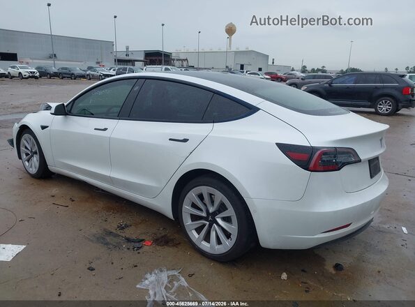 5YJ3E1EB9NF119642 2022 TESLA MODEL 3 White უკანა მარცხენა