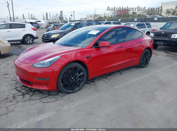 5YJ3E1EB9NF130656 2022 TESLA MODEL 3 Красный Передняя левая четверть