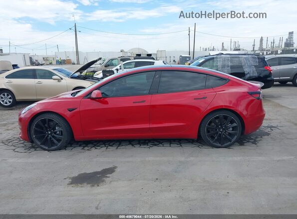 5YJ3E1EB9NF130656 2022 TESLA MODEL 3 Красный Панорамный вид салона 360°