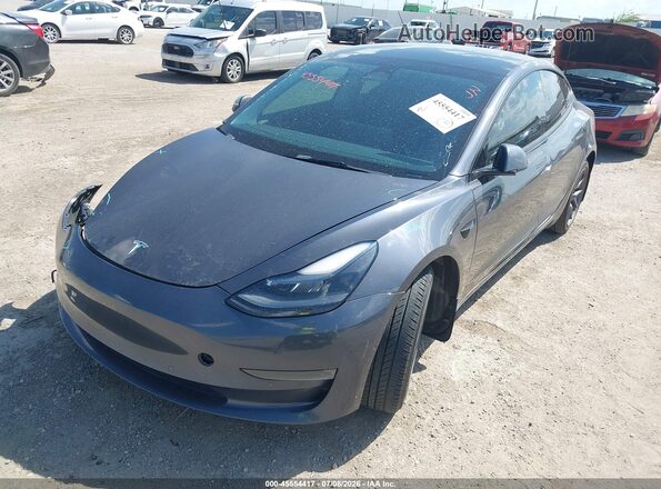 5YJ3E1EB9NF156013 2022 TESLA MODEL 3 Gray Передня ліва чверть