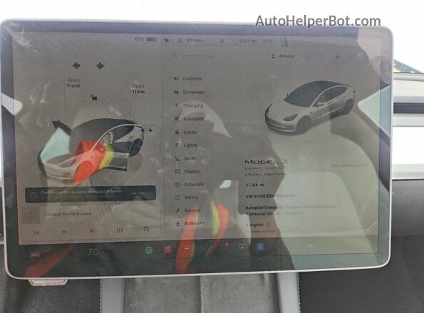 5YJ3E1EB9NF254359 2022 TESLA OTHER Белый Вид щитка приборов