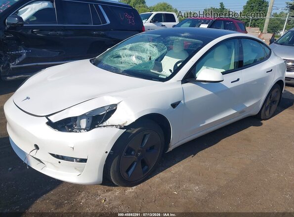 5YJ3E1EB9NF255091 2022 TESLA MODEL 3 White Передня ліва чверть