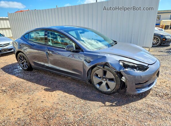 5YJ3E1EB9NF307982 2022 TESLA MODEL Gray წინა მარჯვენა