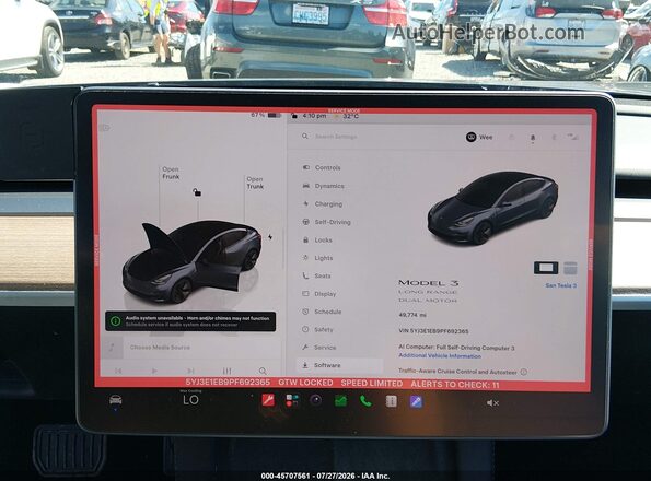 5YJ3E1EB9PF692365 2023 TESLA MODEL 3 Серый 