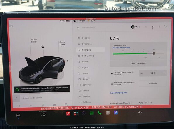 5YJ3E1EB9PF692365 2023 TESLA MODEL 3 Серый 