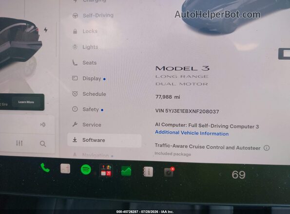 5YJ3E1EBXNF208037 2022 TESLA MODEL 3 Gray Rear seats view