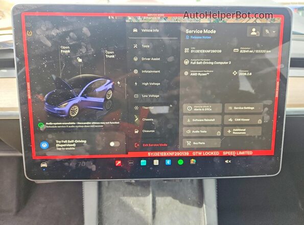 5YJ3E1EBXNF290139 2022 TESLA MODEL Gray Instrument cluster view