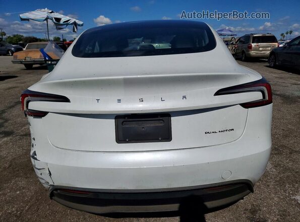5YJ3E1EBXSF019125 2025 TESLA MODEL White Vista trasera