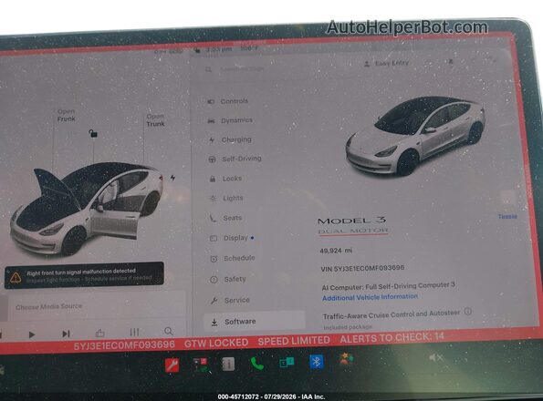 5YJ3E1EC0MF093696 2021 TESLA MODEL 3 White Вид задніх сидінь