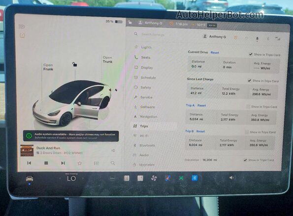 5YJ3E1EC1NF346722 2022 TESLA MODEL White Widok zestawu wskaźników