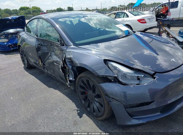 5YJ3E1EC2NF104182 2022 TESLA MODEL 3 Gray Vista frontal