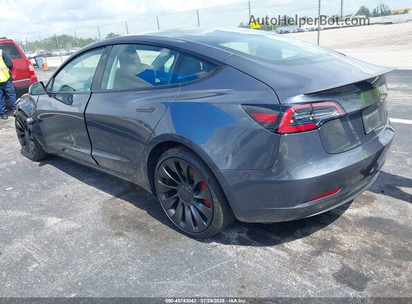 5YJ3E1EC2NF104182 2022 TESLA MODEL 3 Gray Trasero izquierdo